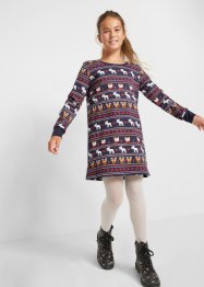 Dívčí mikinové šaty s vánočním motivem, bpc bonprix collection