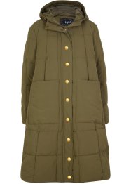 Široký prošívaný kabát ve střihu do linie A, s kapucí a našitými kapsami, bpc bonprix collection