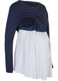 Kojicí pulovr ve vzhledu 2v1 s halenkovou vsadkou, bpc bonprix collection