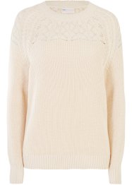 Bavlněný svetr s ažurovým vzorem, bpc selection