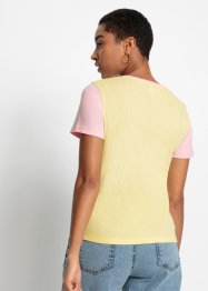Žebrované triko s Color Blocking, organická bavlna, RAINBOW