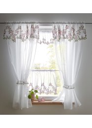 Vitrážková záclona s květovou výšivkou (6 ks), bpc living bonprix collection