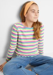 Žebrované dívčí triko z organické bavlny, bpc bonprix collection