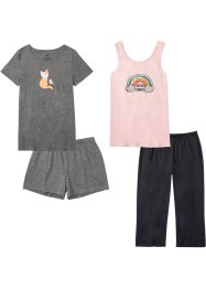Capri pyžamo a krátké pyžamo (4dílná souprava), bpc bonprix collection