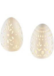 LED dekorativní předmět Velikonoční vejce s ražením (2 ks v balení), bpc living bonprix collection