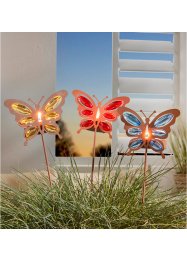 Svícen na čajovou svíčku s motýlem na tyčce (3 ks v balení), bpc living bonprix collection
