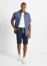 Chino bermudy s podílem lnu, se šňůrkou, Regular Fit, bonprix