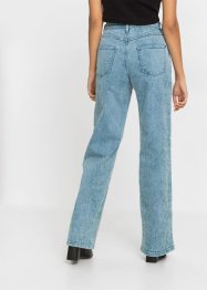 Široké džíny s šikmou pasovkou, organická bavlna, RAINBOW