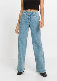 Široké džíny s šikmou pasovkou, organická bavlna, RAINBOW