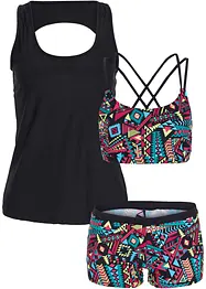 Tankiny s bikinovým živůtkem (3dílná souprava), bonprix