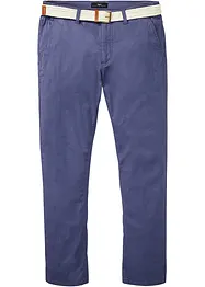 Strečové chino kalhoty s opaskem, Regular Fit, Straight, bonprix