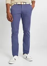 Strečové chino kalhoty s opaskem, Regular Fit, Straight, bonprix