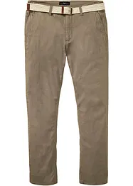 Strečové chino kalhoty Regular Fit, s pohodlným střihem a páskem, Straight, bonprix