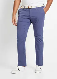 Strečové chino kalhoty s opaskem, Regular Fit, Straight, bonprix