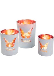Svícen na čajovou svíčku s motivem motýla (3 ks v balení), bpc living bonprix collection