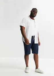 Chino bermudy s podílem lnu, se šňůrkou, Regular Fit, bonprix