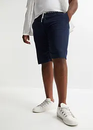 Chino bermudy s podílem lnu, se šňůrkou, Regular Fit, bonprix