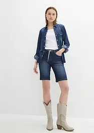 Džínové bermudy Slim Fit Mid Waist, bonprix