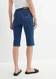 Džínové bermudy Slim Fit, High Waist, ke kolenům, bonprix