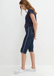 Džínové bermudy Slim Fit, High Waist, ke kolenům, bonprix