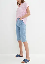 Džínové bermudy Slim Fit, High Waist, ke kolenům, bonprix