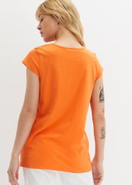 Bavlněné triko s řasením a výstřihem do V, bpc bonprix collection