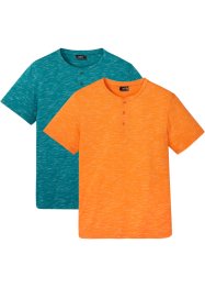 Henley tričko, krátký rukáv (2 ks v balení), bpc bonprix collection