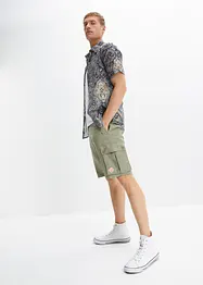 Cargo bermudy Loose Fit ze lnu, bonprix