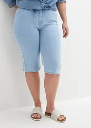 Džínové bermudy Slim Fit, High Waist, ke kolenům, bonprix