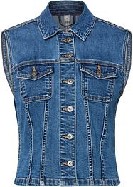 Zkrácená džínová vesta z materiálu Positive Denim #1 Fabric, RAINBOW