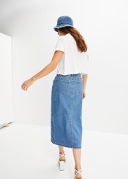 Dlouhá džínová sukně s rozparkem, z materiálu Positive Denim #1 Fabric, bonprix