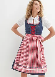 Dirndl v džínovém vzhledu a zástěra (2dílná souprava) ke kolenům, bonprix