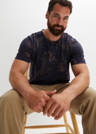 Henley triko s kašmírovým vzorem, krátký rukáv, John Baner JEANSWEAR