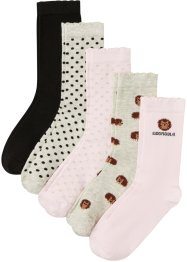 Ponožky se zvlněným lemem (5 párů v balení), s organickou bavlnou, bpc bonprix collection