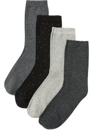 Ponožky ze žíhaného vlákna (4 páry), s organickou bavlnou, bpc bonprix collection