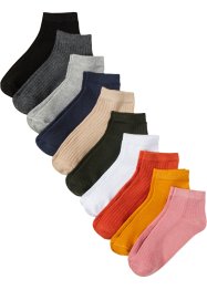 Nízké ponožky (10 párů) se žebrovanou strukturou a organickou bavlnou, bpc bonprix collection