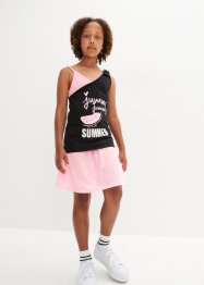 Dívčí top + šortky + sukně (4dílná souprava), bpc bonprix collection