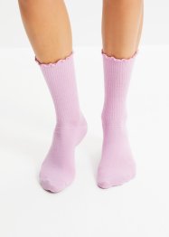 Žebrované ponožky (4 páry) s volánky na okrajích, s organickou bavlnou, bpc bonprix collection