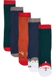 Ponožky (5 párů) s přáním a saténovou mašlí, s organickou bavlnou, bpc bonprix collection