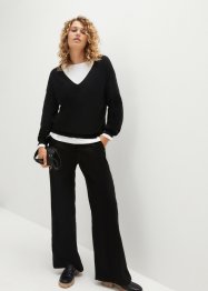 Oversize svetr s hlubokým výstřihem do V, bpc bonprix collection