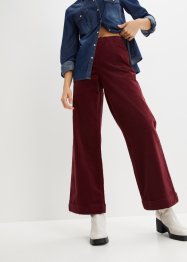 Široké strečové kalhoty Marlene z manšestru, bez zapínání, bpc bonprix collection