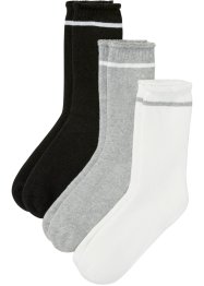 Termo ponožky (3 páry) s organickou bavlnou, rub z froté a srolovaný lem, bpc bonprix collection