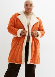Dlouhý manšestrový kabát s medvídkovou podšívkou, bpc bonprix collection