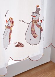 Vitrážková záclona s vyšitým sněhulákem, bpc living bonprix collection