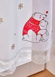 Vitrážková záclona s vyšitými ledními medvědy, bpc living bonprix collection