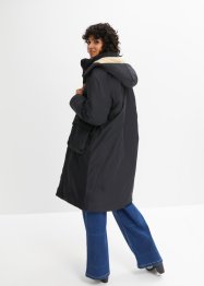 Oversized kabát s medvídkovou podšívkou v kapuci, bpc bonprix collection