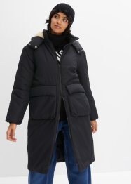Oversized kabát s medvídkovou podšívkou v kapuci, bpc bonprix collection