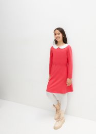 Dívčí žerzejové šaty s límcem, dlouhý rukáv, bpc bonprix collection
