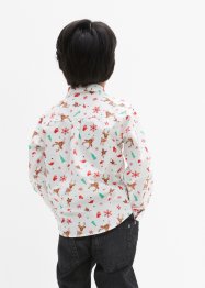 Chlapecká košile s dlouhým rukávem, vánočním motivem a  motýlkem(2dílná soupr), Slim Fit, bpc bonprix collection