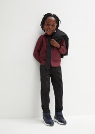 Chlapecké strečové kalhoty s košilí s dlouhým rukávem a kravata (3dílná souprava), bpc bonprix collection